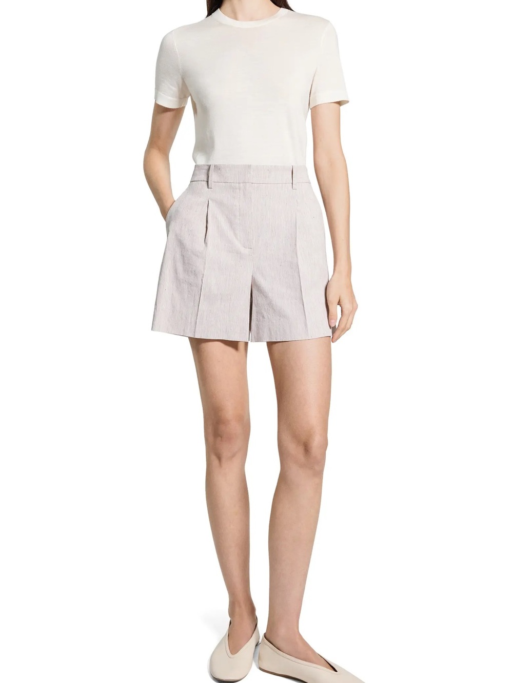 Theory Fluid Linen Blend Shorts in size 4